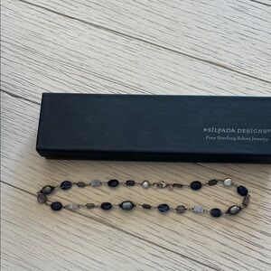 Silpada Silver and Dark Blue Gemstone Necklace